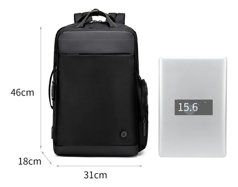 Mochila Urbana Impermeável Preta