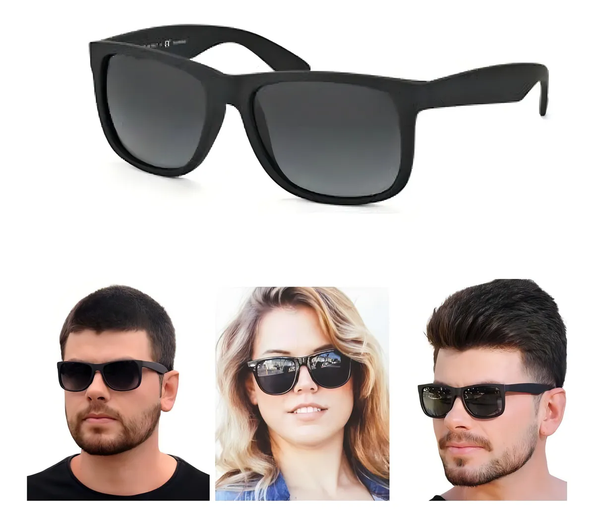 Óculos de Sol Wayfarer Preto
