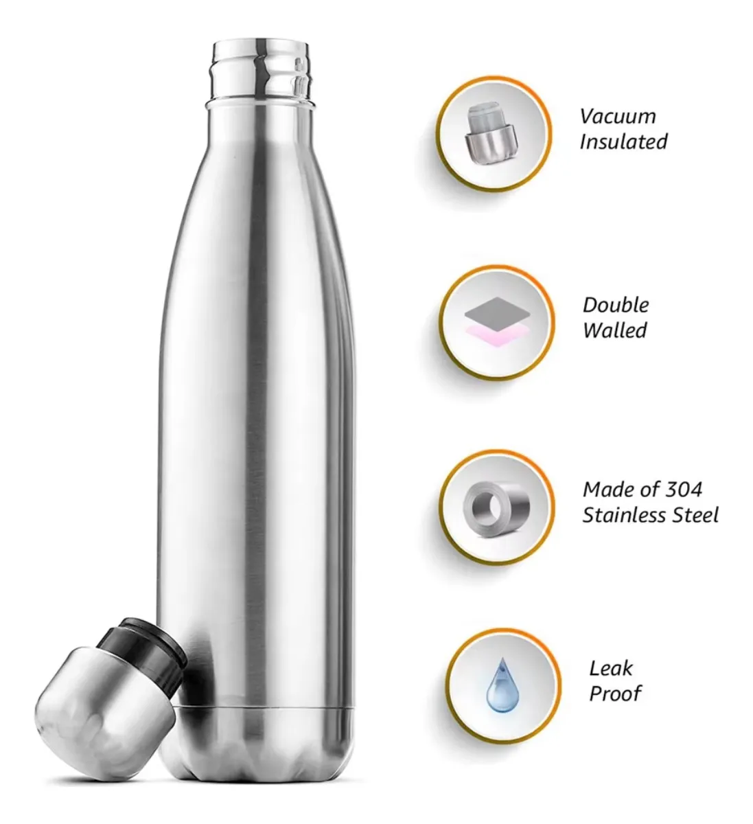 Garrafa Térmica Metal 500ml Preta