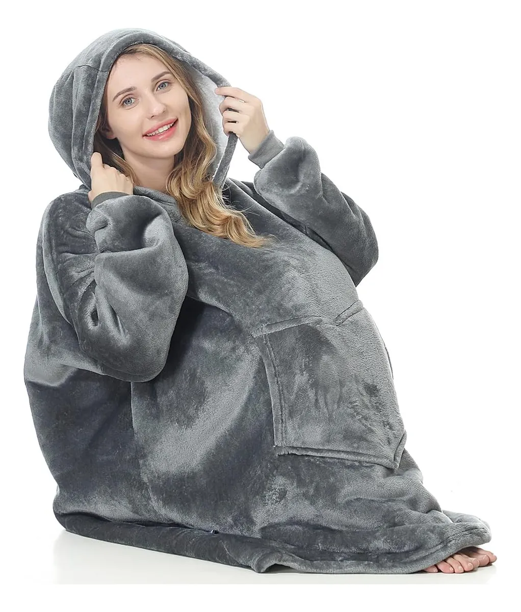 Hoodie Oversized Cinza Melange