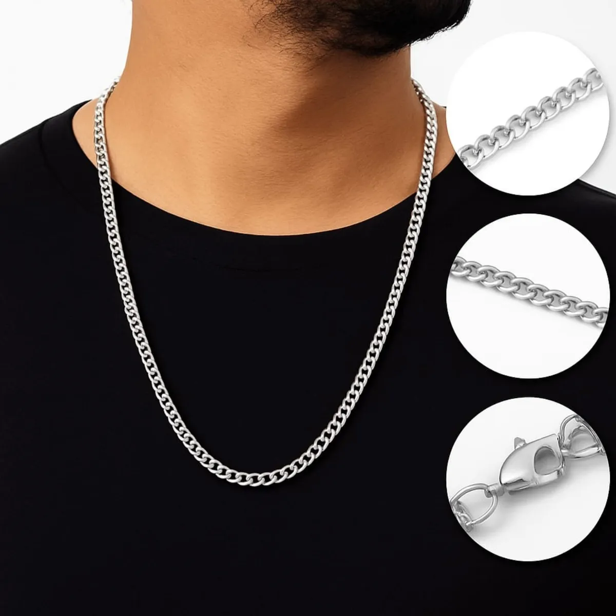 Cordão Corrente Prata 60cm